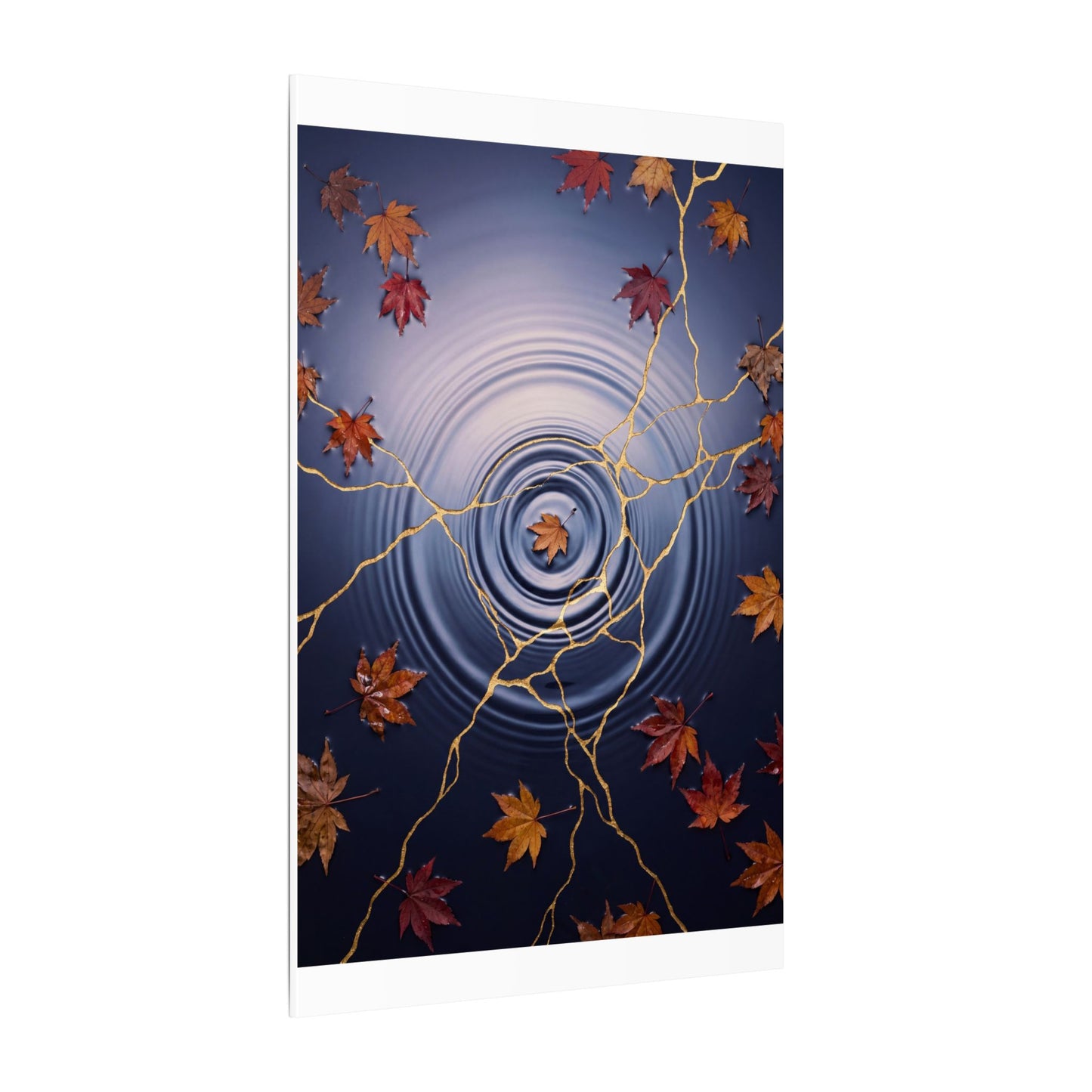 Kintsugi Water Ripple in Dawn | Gold Vein Canvas Art