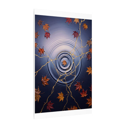Kintsugi Water Ripple in Dawn | Gold Vein Canvas Art