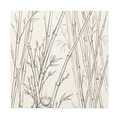 Candlelight Bamboo Grove Canvas Art - Japandi Fukinsei