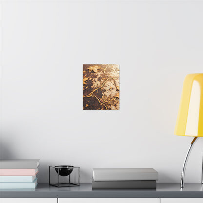 Kintsugi Rust Patina in Golden Hour | Gold Vein Canvas Art
