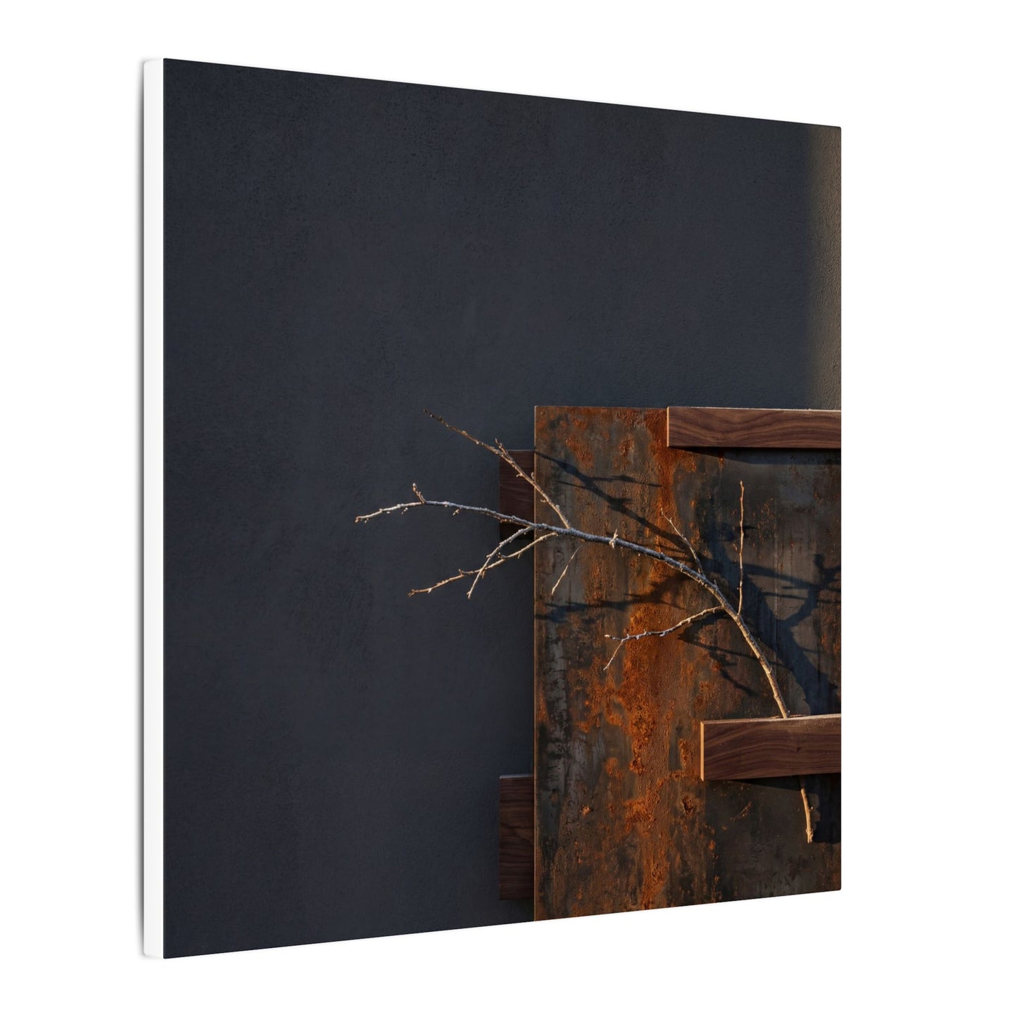 Ma Rust Patina Canvas Art - Dark Japandi Dark Texture