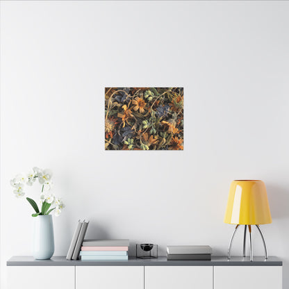 Spring Dried Flowers Japanese Pattern Canvas Art | Warm Decor