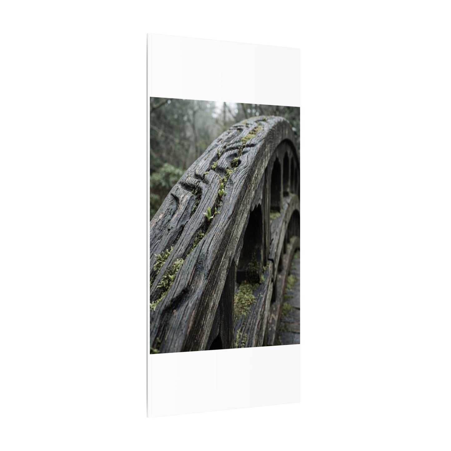Overcast Wooden Bridge Canvas Art - Japandi Kanso