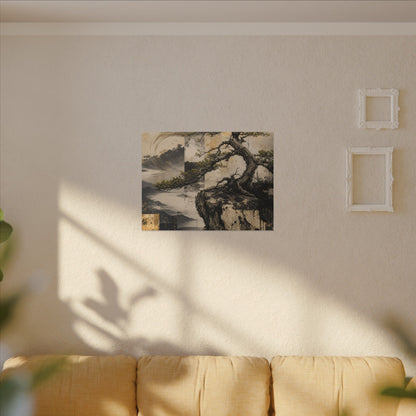 Golden Hour Pine Tree Canvas Art - Japandi Datsuzoku