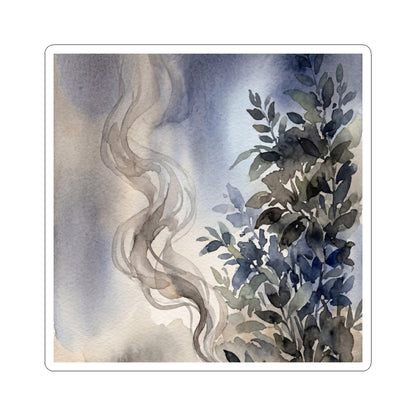 Incense Smoke Watercolor Sticker | Warm Japandi Art