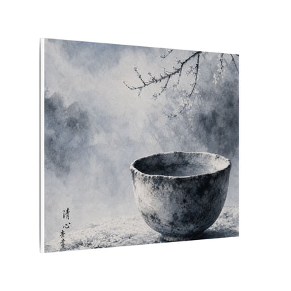 Seijaku Ceramic Bowl Canvas Art - Zen Sumi E