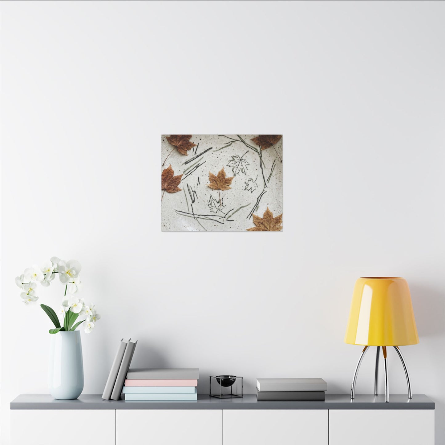 Ceramic Bowl Autumn Canvas Art | Japandi Elegant Design