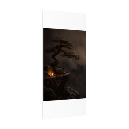Pine Tree Shadow Zen Canvas Art | Luxurious Dark Japandi Art