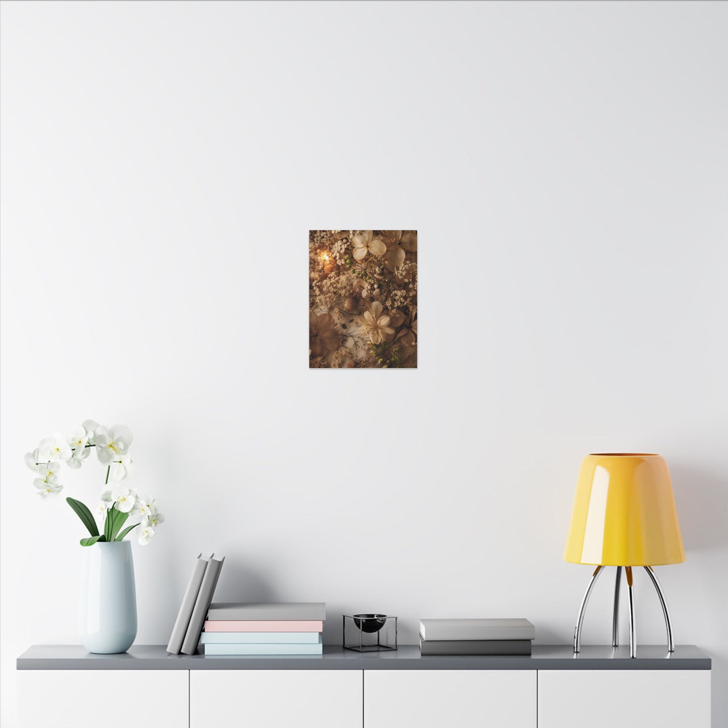Spring Dried Flowers Japanese Pattern Canvas Art | Earthy Decor