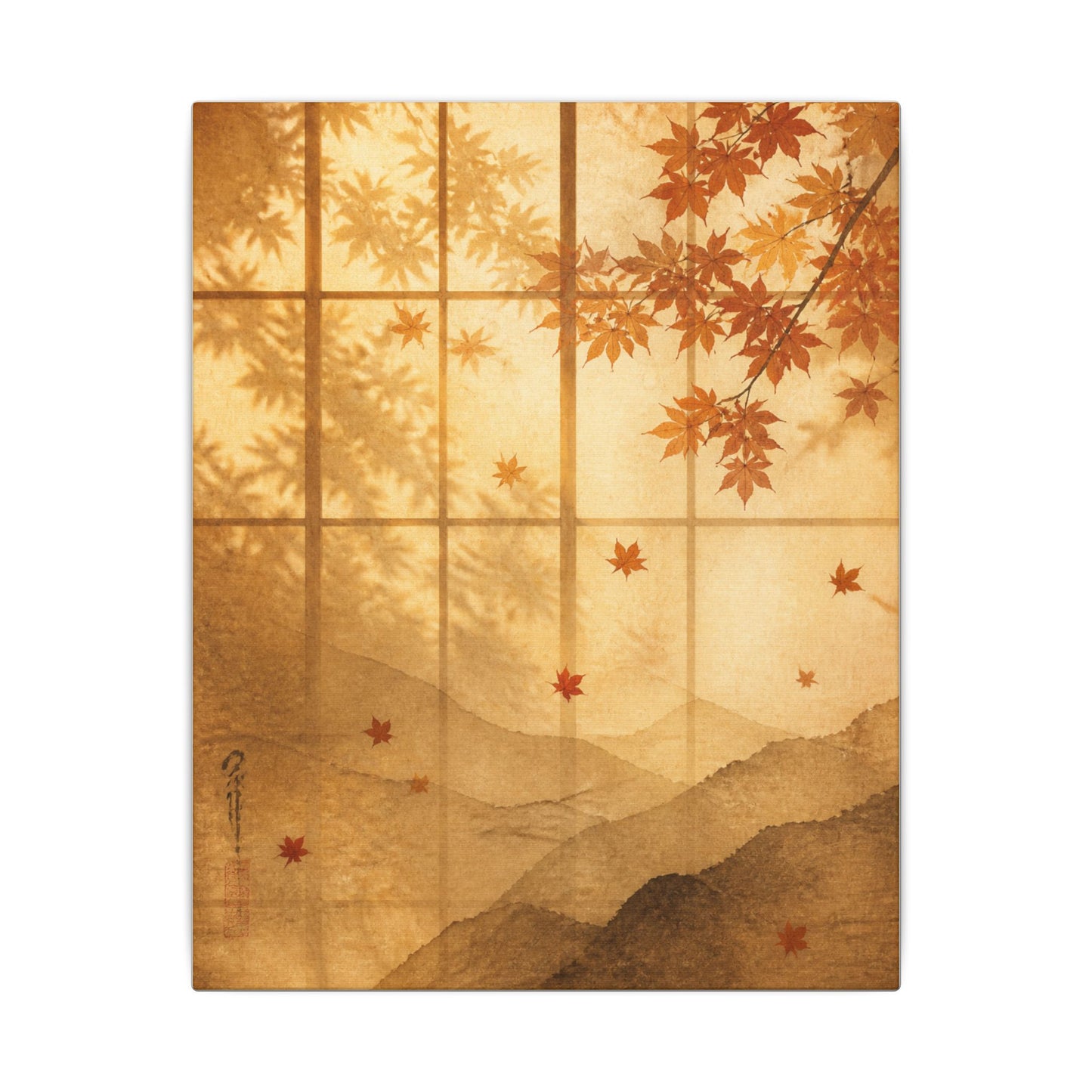 Shoji Screen Texture Canvas Art | Earthy Japandi Art