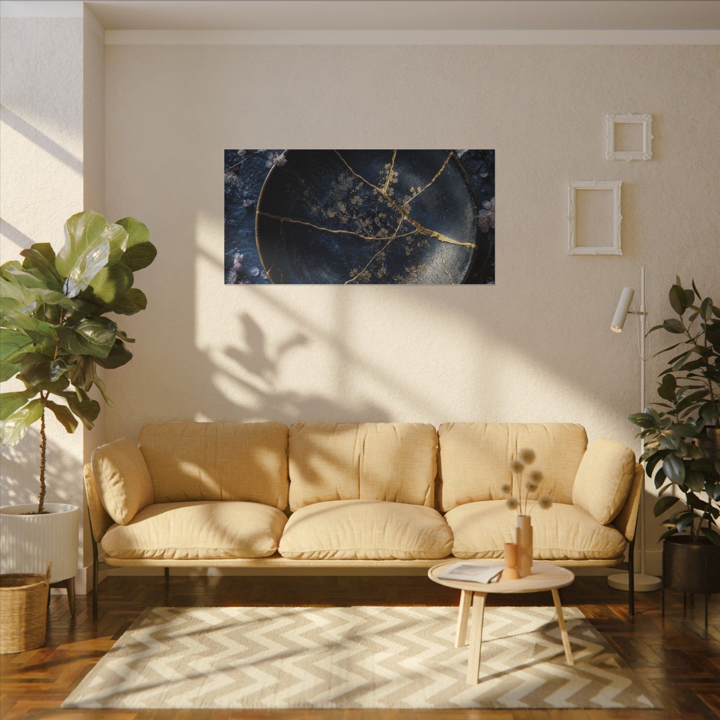 Cherry Blossom Winter Canvas Art | Kintsugi Philosophical Design
