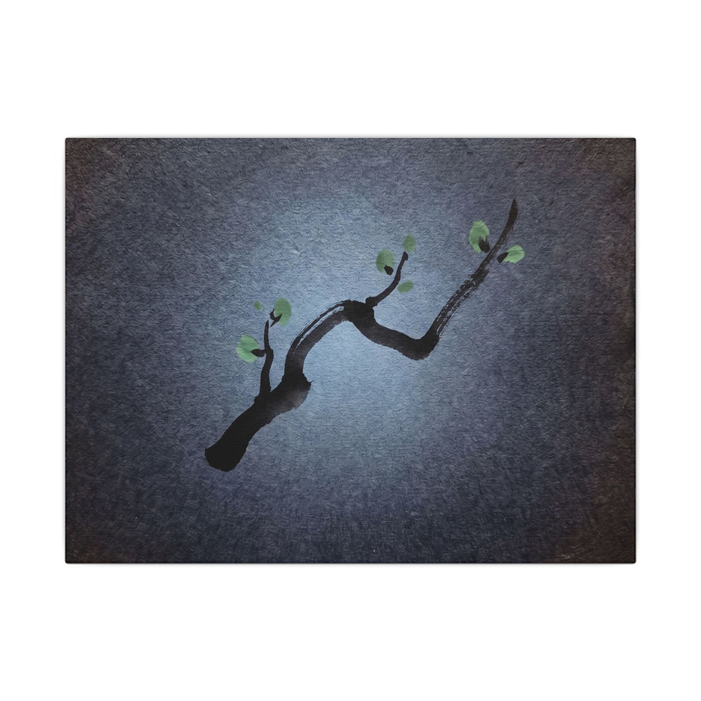 Ink Brushstroke Canvas Art | Spring Dark Japandi Moody Minimal Art