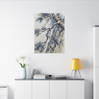 Moonlight Pine Tree Canvas Art - Japandi Seijaku
