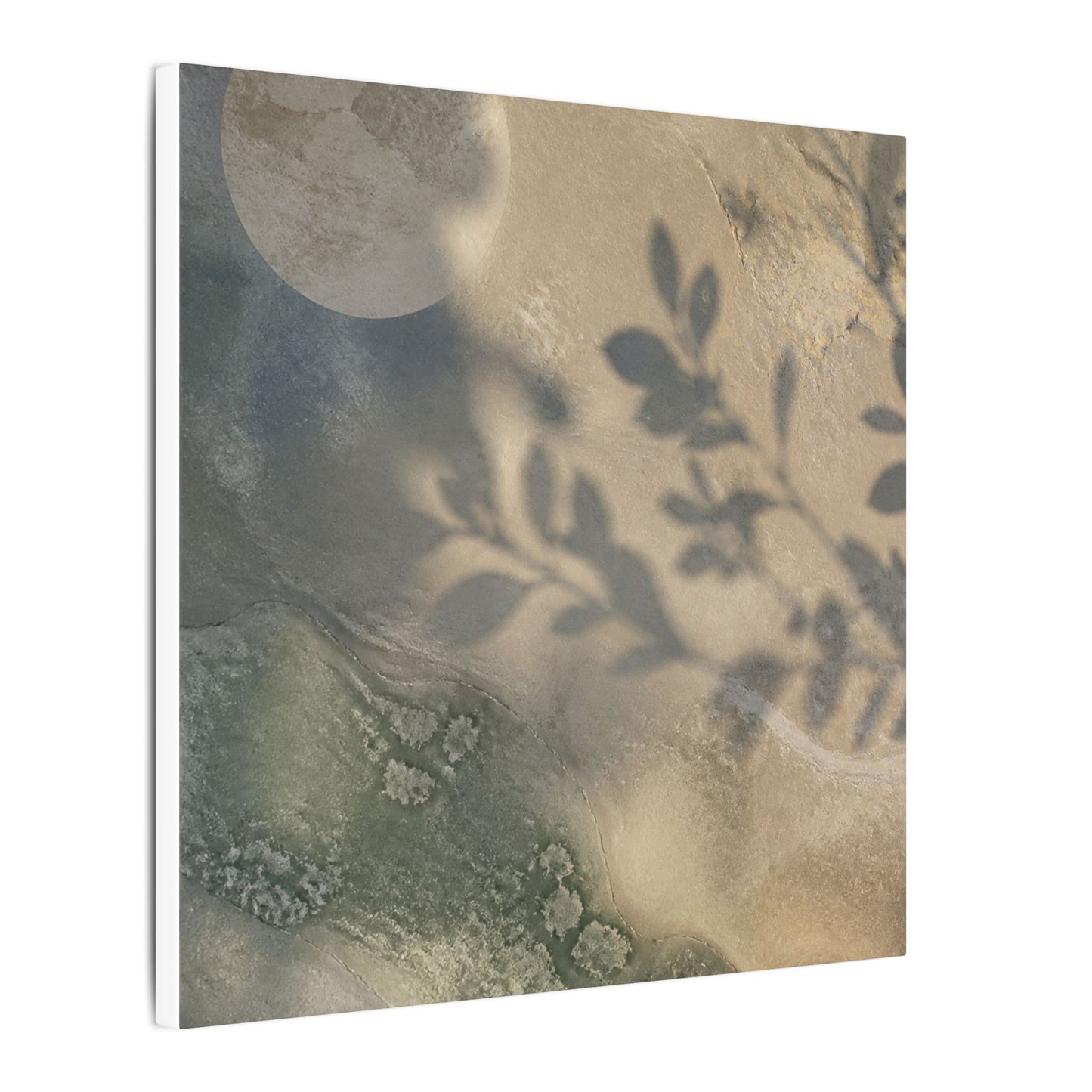 Japandi Shadow Play in Moonlight | Texture Canvas Art