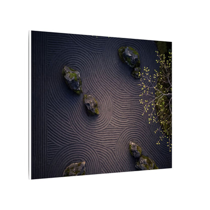 Dark Japandi Rock Garden in Dawn | Shadow Zen Canvas Art