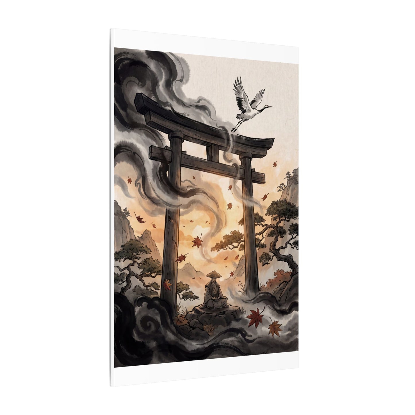 Torii Gate Ukiyo E Inspired Canvas Art | Serene Zen Art