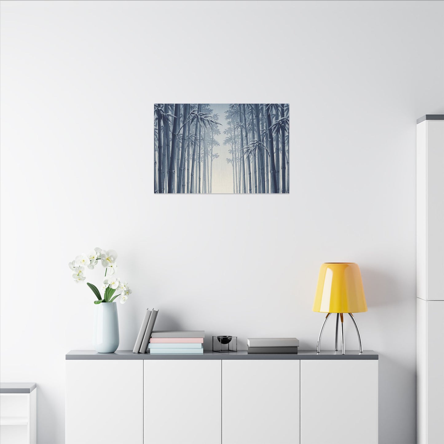 Bamboo Grove Canvas Art | Winter Zen Ukiyo E Inspired Art