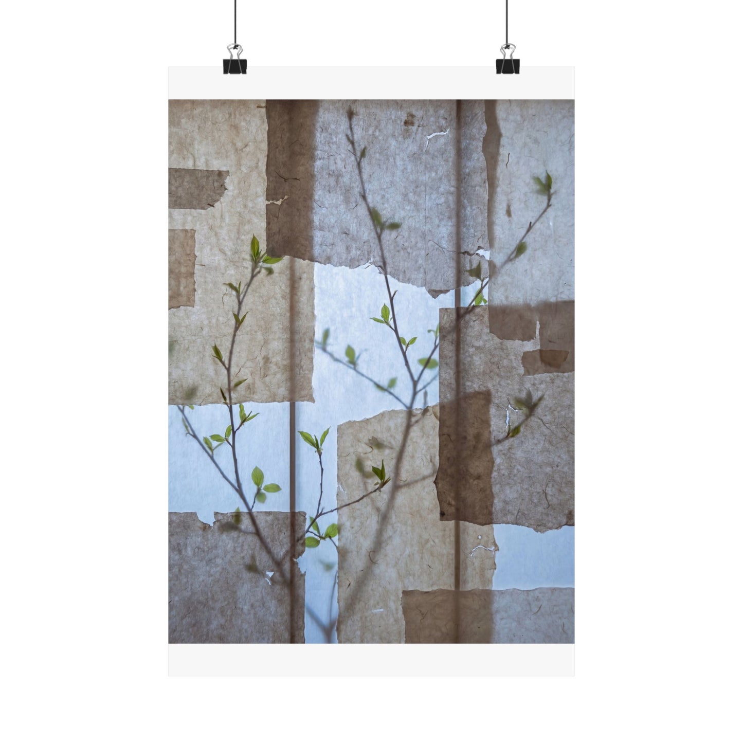 Shoji Screen Spring Wall Art Print | Japandi Earthy Design