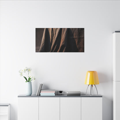 Silk Drape Canvas Art | Winter Dark Japandi Shadow Zen Art