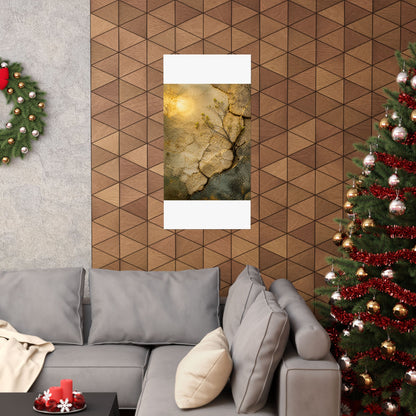 Cracked Earth Texture Wall Art Print | Earthy Japandi Art