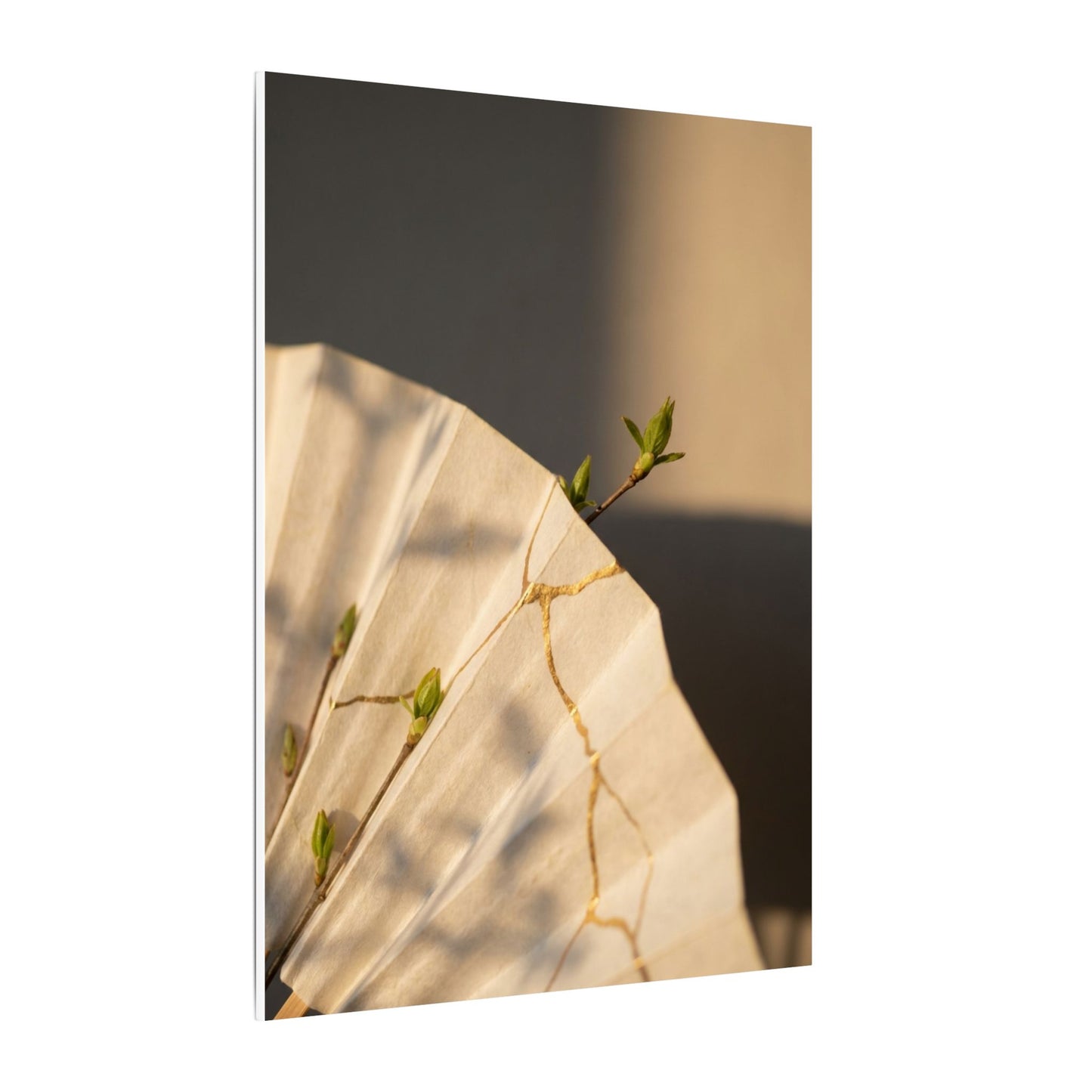 Paper Fold Gold Vein Canvas Art | Healing Kintsugi Art