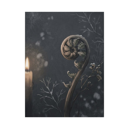 Candlelight Fern Unfurling Canvas Art - Japandi Ma