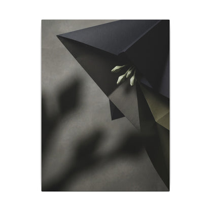Paper Fold Moody Minimal Canvas Art | Luxurious Dark Japandi Art