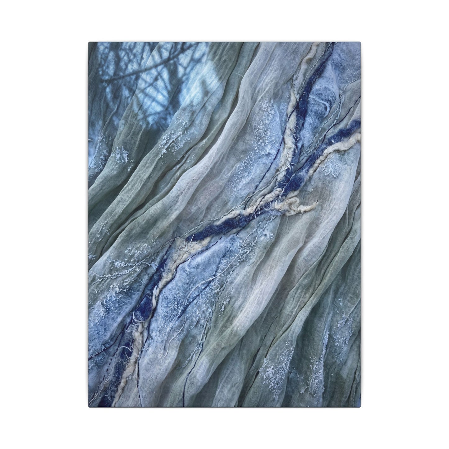 Moonlight Silk Drape Canvas Art - Japandi Mono No Aware