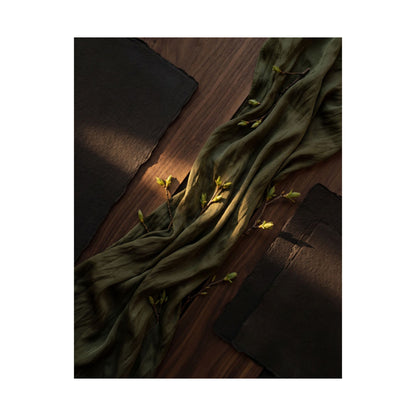 Silk Drape Spring Wall Art Print | Dark Japandi Bold Design
