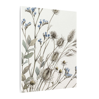 Dried Flowers Canvas Art | Summer Japandi Watercolor Art