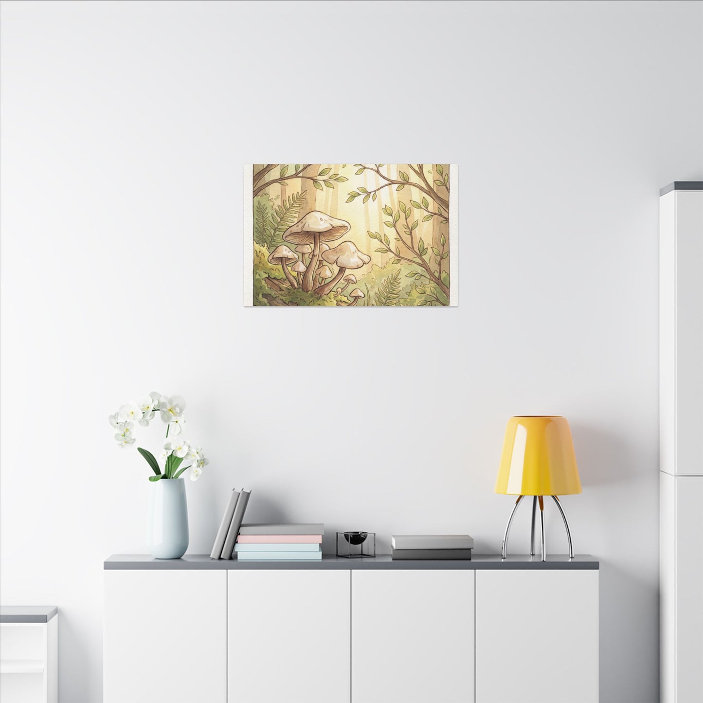 Spring Wild Mushrooms Mushroom Illustration Canvas Art | Cozy Decor