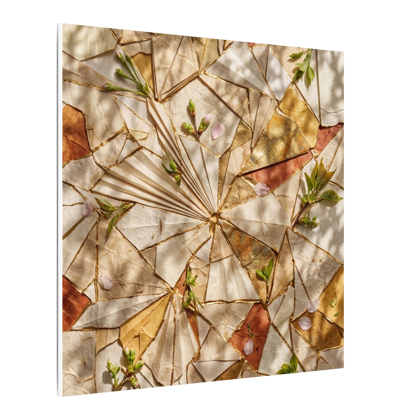 Resilient Paper Fold Canvas Art - Gold Repair Kintsugi