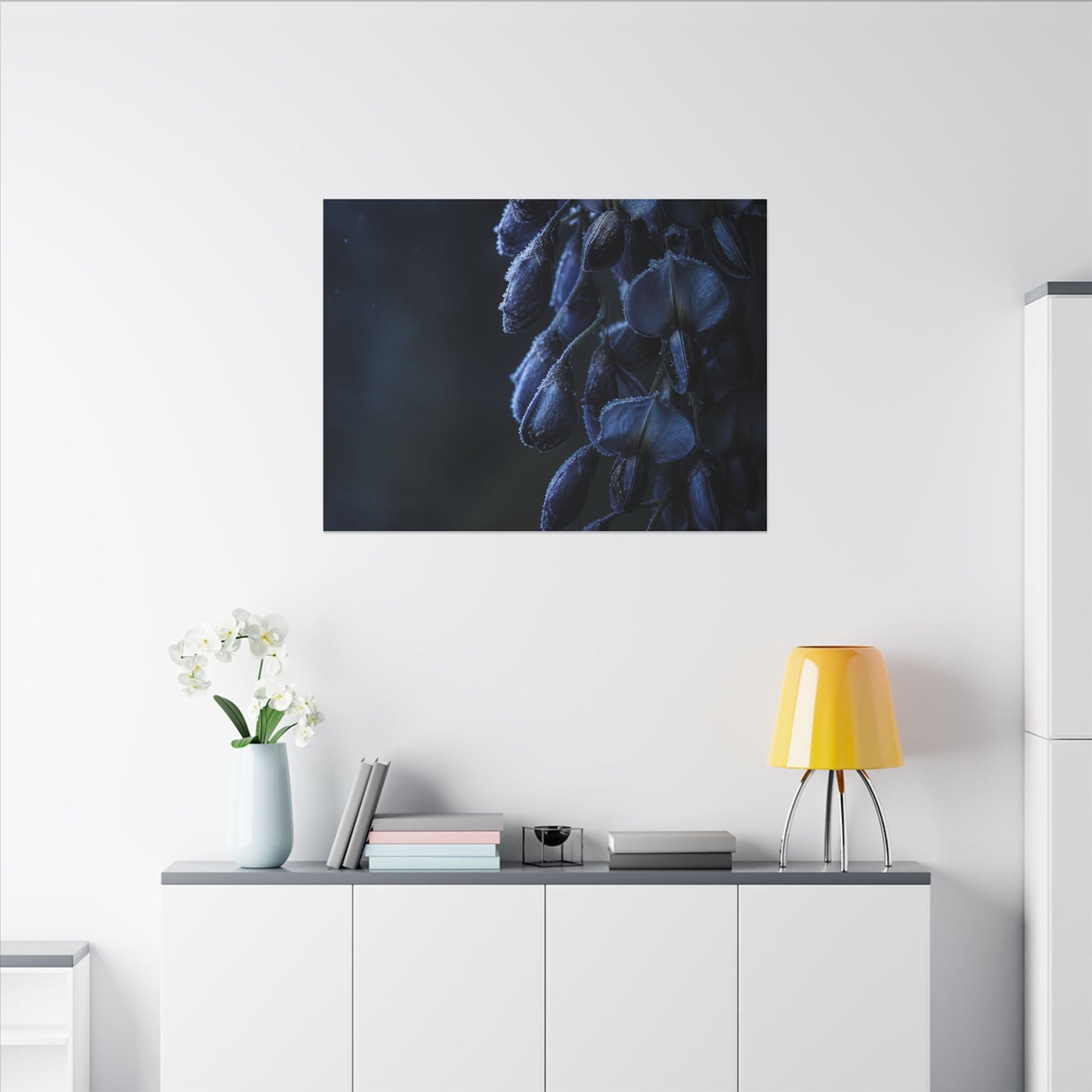 Winter Wisteria Shadow Zen Canvas Art | Atmospheric Decor