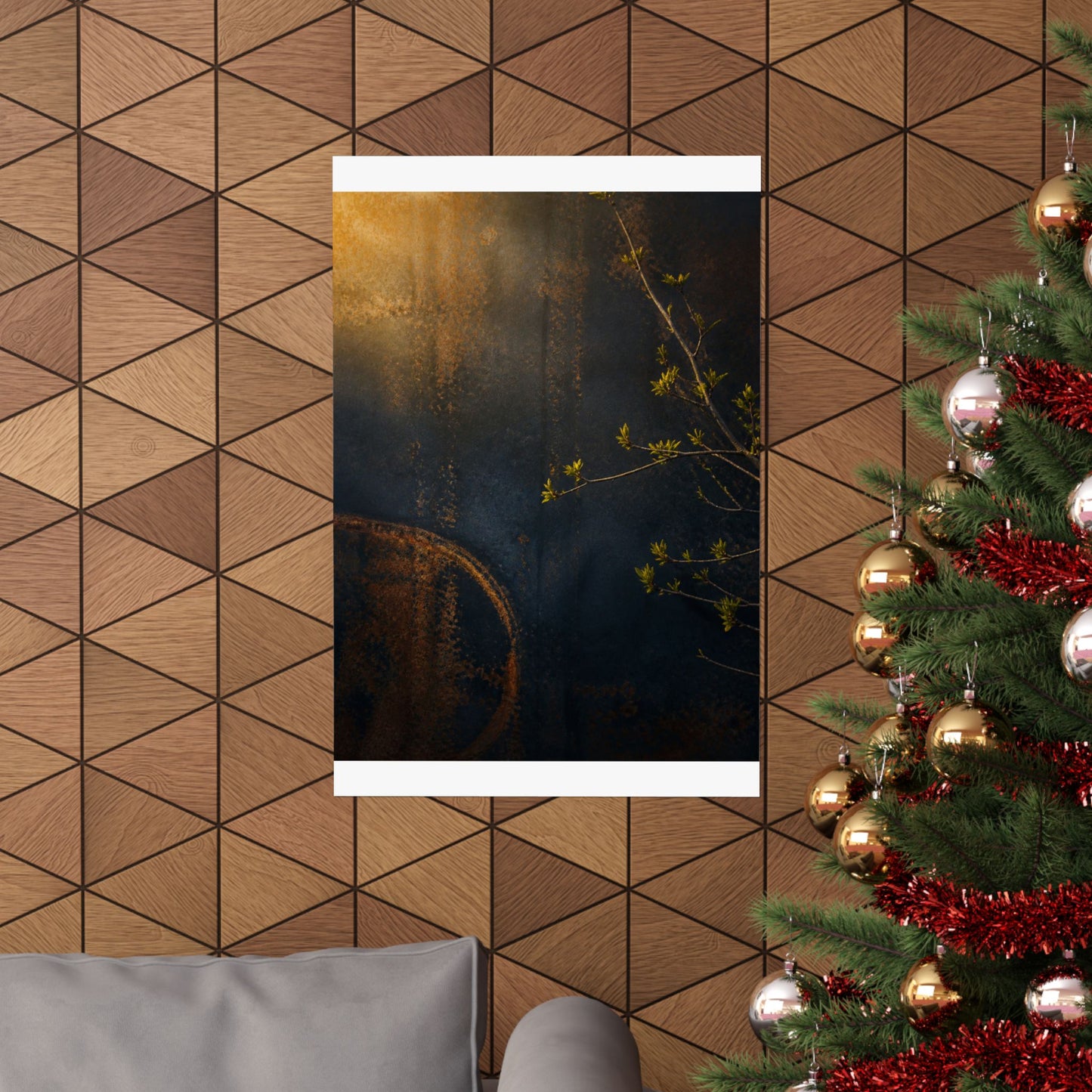 Golden Hour Rust Patina Wall Art Print - Dark Japandi Ma