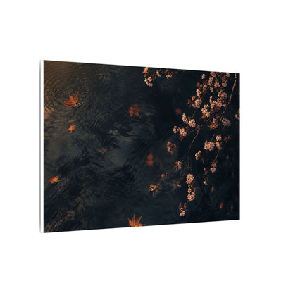 Golden Hour Cherry Blossom Canvas Art - Dark Japandi Kanso