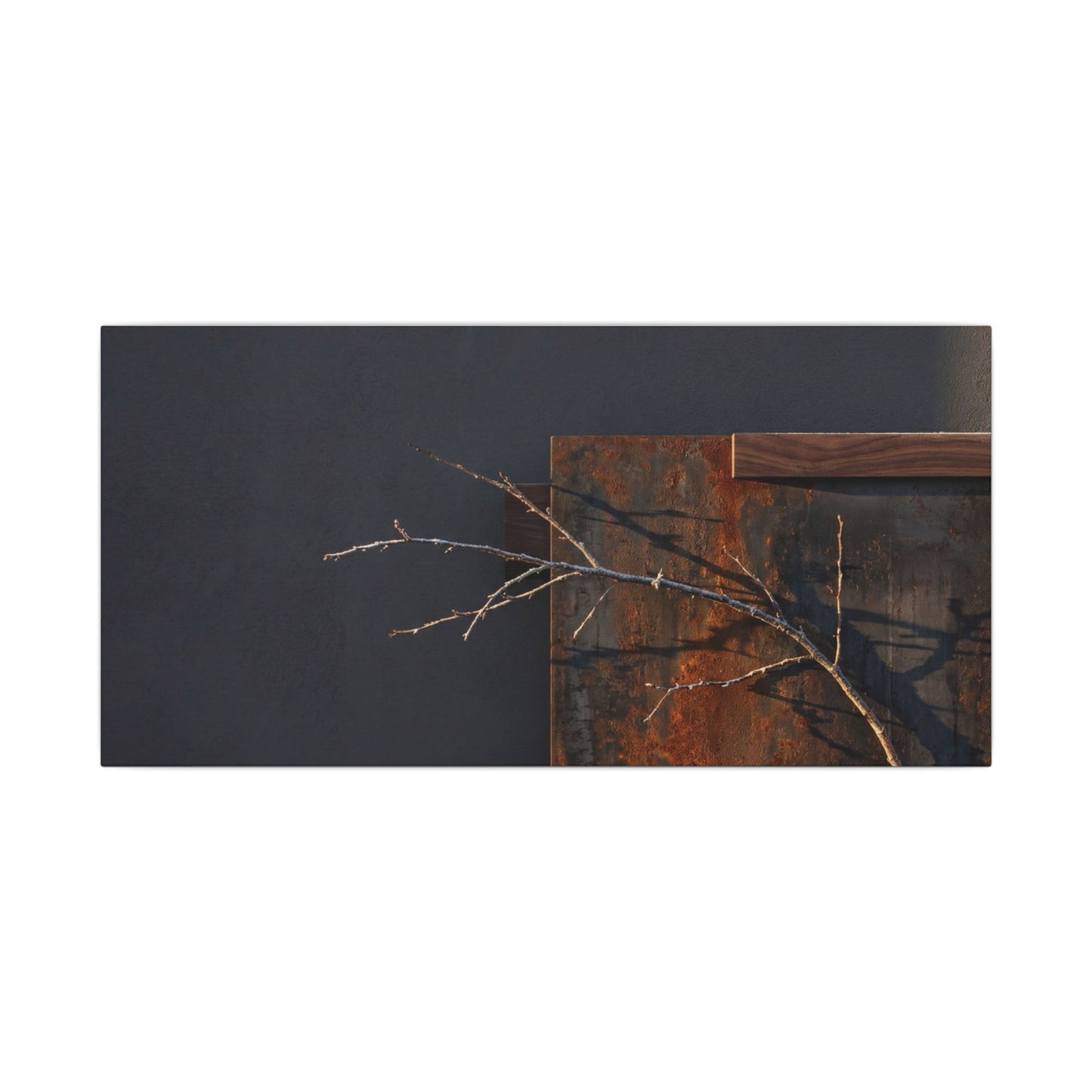 Ma Rust Patina Canvas Art - Dark Japandi Dark Texture