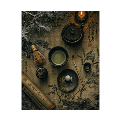 Tea Ceremony Winter Wall Art Print | Zen Calm Design