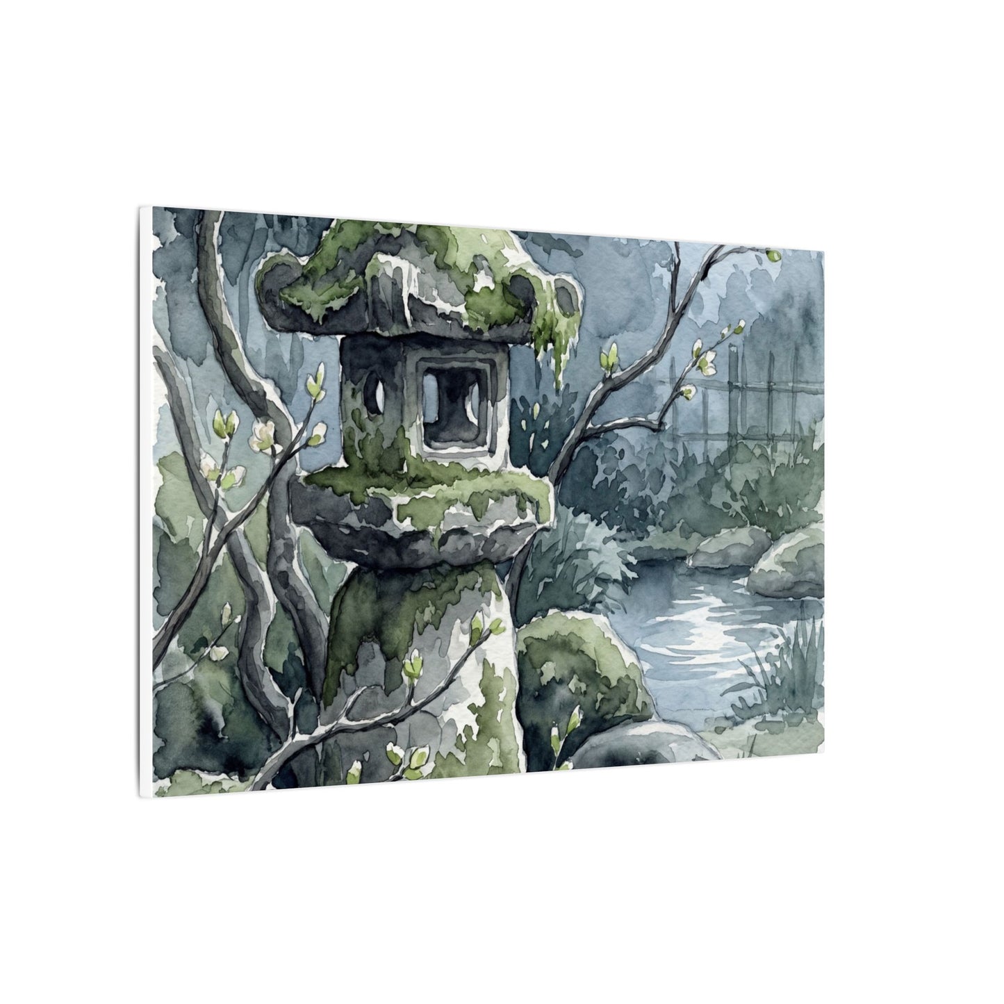 Moonlight Stone Lantern Canvas Art - Japandi Seijaku