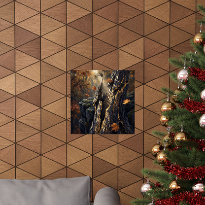 Pine Tree Autumn Wall Art Print | Kintsugi Beautiful Design