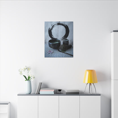 Tea Ceremony Canvas Art | Winter Zen Enso Art