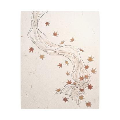 Japandi Silk Drape in Dawn | Minimal Line Canvas Art