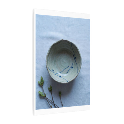 Spring Ceramic Bowl Minimal Line Canvas Art | Warm Decor