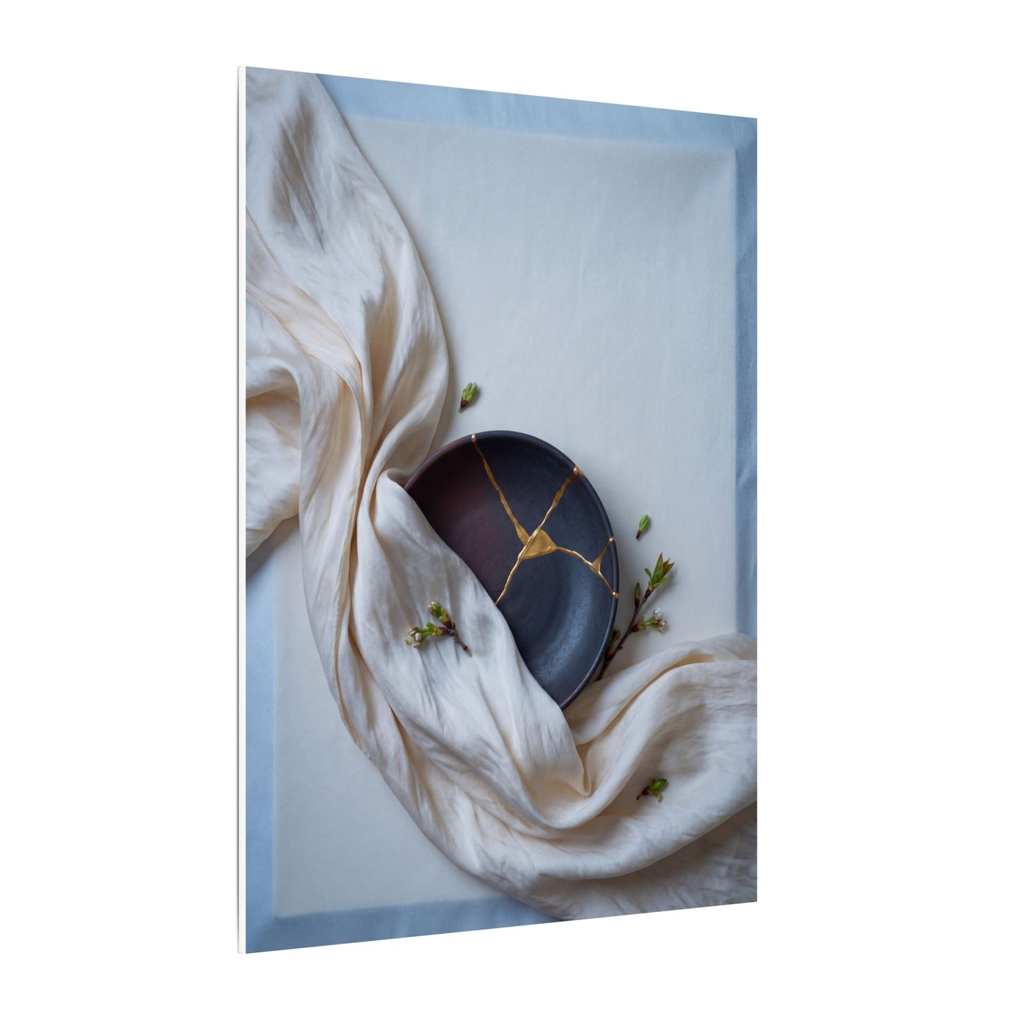 Ma Silk Drape Canvas Art - Kintsugi Gold Repair