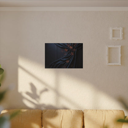 Silk Drape Autumn Canvas Art | Dark Japandi Sophisticated Design