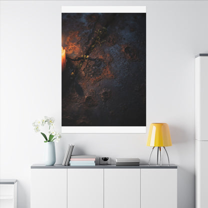 Candlelight Rust Patina Canvas Art - Dark Japandi Ma