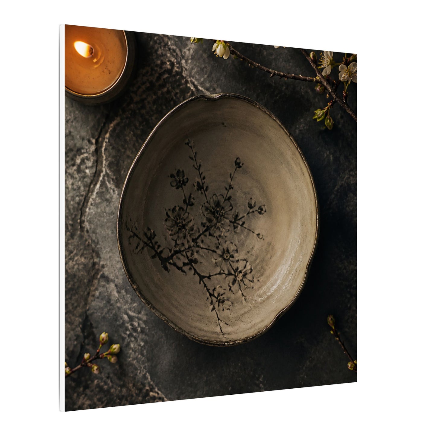 Ceramic Bowl Spring Canvas Art | Japandi Earthy Design