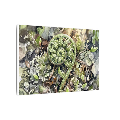 Fern Unfurling Spring Canvas Art | Japandi Neutral Design