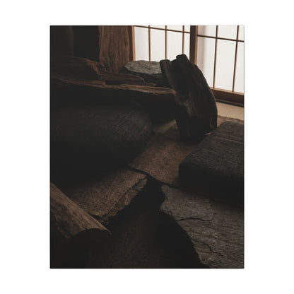Dark Japandi Shadow Zen Canvas Art
