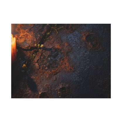Candlelight Rust Patina Canvas Art - Dark Japandi Ma Art Print