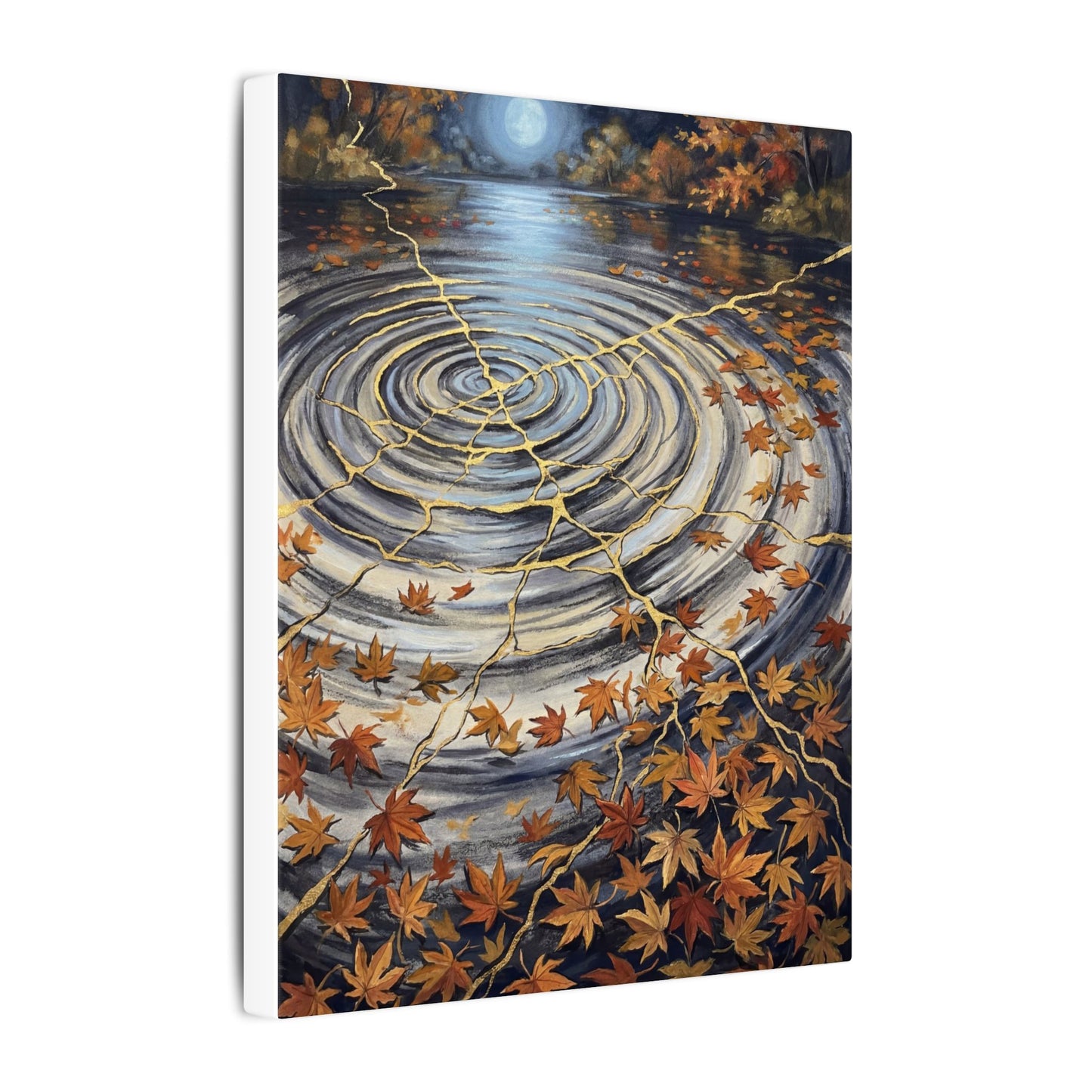 Moonlight Water Ripple Canvas Art - Kintsugi Fukinsei